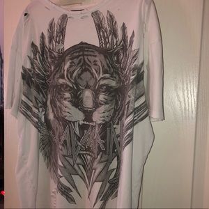 REAL Balmain tiger distressed tee